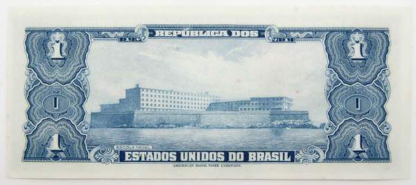 Банкнота Бразилия 1 крузейро 1944 года Банкнота Бразилия 1 крузейро 1944 года