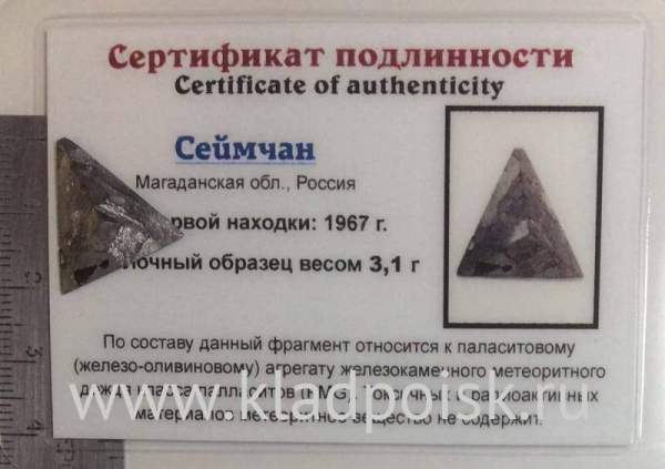 Осколок метеорита Сеймчан арт 16