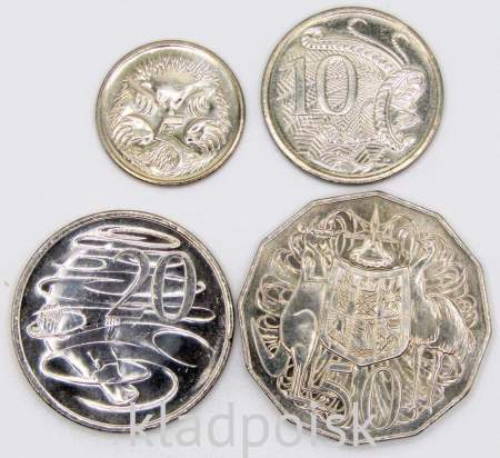 Набор монет Австралия 2004-2010 гг., 4 монеты