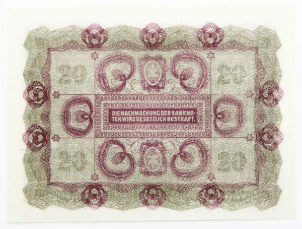 Банкнота 20 крон 1922 года Австрия Банкнота 20 крон 1922 года Австрия
