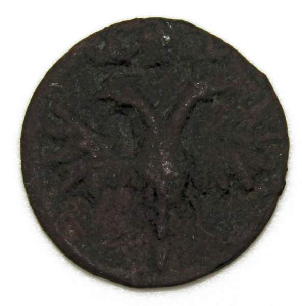 Монета полушка Российской Империи 1719 года (Петр I)