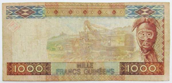 Банкнота Гвинея 1000 франков 2006 года