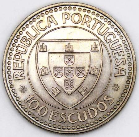Монета 100 эскудо 1987 года, Жил Эанеш «Золотой век открытий», Португалия