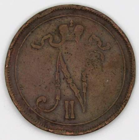 Монета 10 пенни 1912 г. для Финляндии (Николай II)