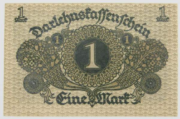 Банкнота 1 марка 1920 года Веймарская Республика, арт 2