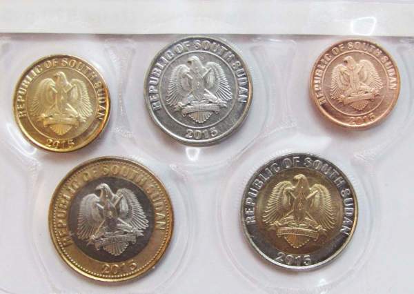 Набор регулярных монет Южного Судана, 5 монет 2015 года Набор регулярных монет Южного Судана, 5 монет 2015 года