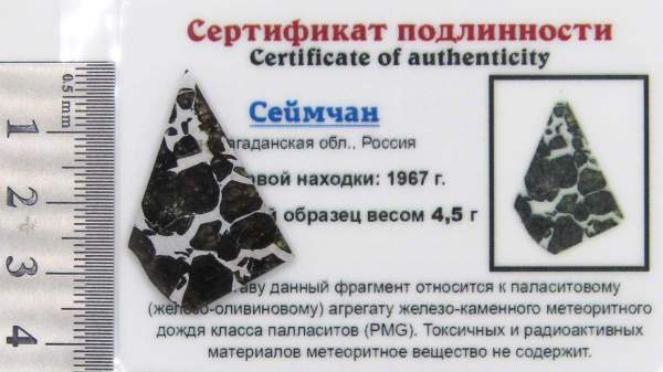 Спил метеорита Сеймчан арт 30 Спил метеорита Сеймчан арт 30