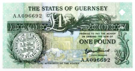 Банкнота 1 фунт 1991-2016 гг. Гернси