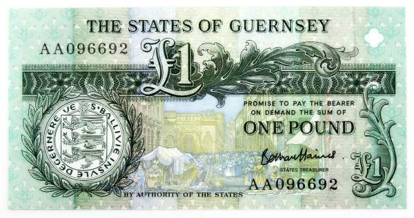 Банкнота 1 фунт 1991-2016 гг. Гернси