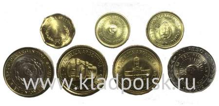 Набор монет Аргентина 1992-2013, 7 монет