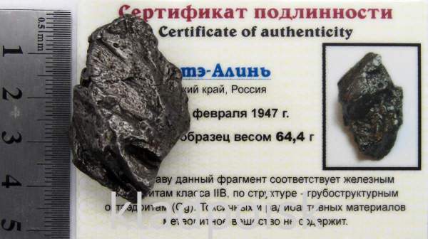 Осколок метеорита Сихотэ-Алинь арт 34