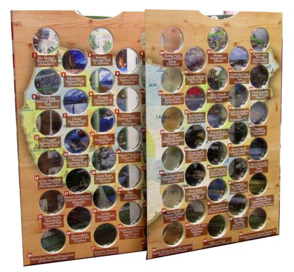 Альбом-планшет для монет 25 центов серии Национальные парки США (Прекрасная Америка)