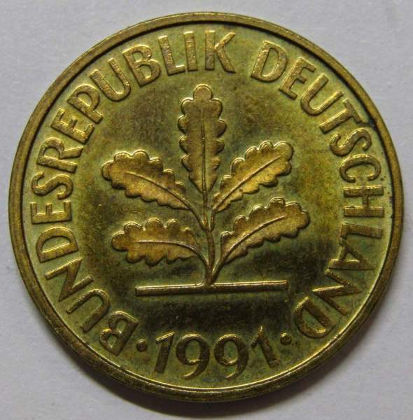 Монета 10 пфеннигов Германия 1991 (A)