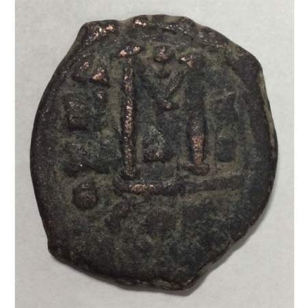 Монета Византии Поздний фоллис (40 нумиев) Ираклий 610-641 гг.. Константинополь