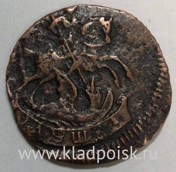 Монета полушка 1759 года, Российская Империя, Елизавета Петровна Монета полушка 1759 года, Российская Империя, Елизавета Петровна