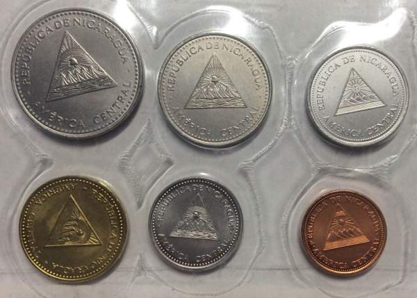 Набор регулярных монет Никарагуа 1997-2007 гг., 6 монет