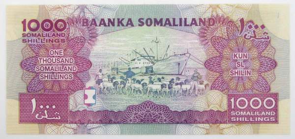 Банкнота 1000 шиллингов 2016 года Сомалиленд Банкнота 1000 шиллингов 2016 года Сомалиленд