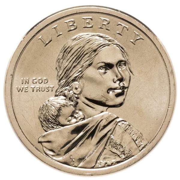 Монета 1 доллар Сакагавея, Закон 1924 года о гражданстве для индейцев, 2024 P