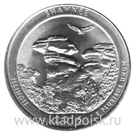 Монета 25 центов Национальный лес Шони (2016), монетный двор P