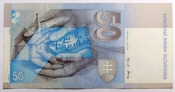 Банкнота 50 крон 2002 года Словакия