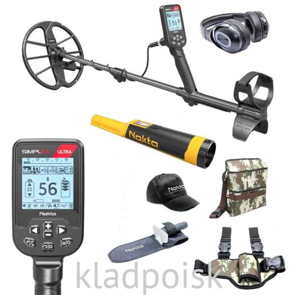 Металлоискатель Nokta Simplex ULTRA WHP с катушкой 11″ DD и наушниками Bluetooth aptX + подарки: пинпоинтер, 2 сумки, нож-совок, бейсболка Металлоискатель Nokta Simplex ULTRA WHP с катушкой 11″ DD и наушниками Bluetooth aptX + подарки: пинпоинтер, 2 сумки, нож-совок, бейсболка