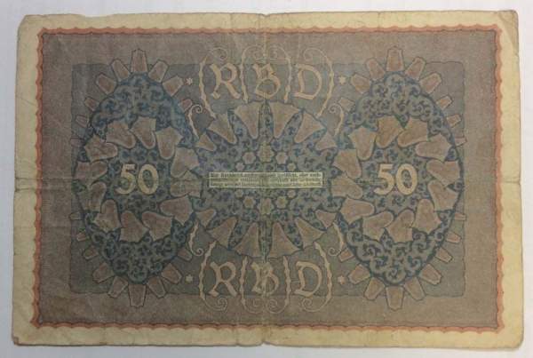 Банкнота 50 марок 1919 года Германия