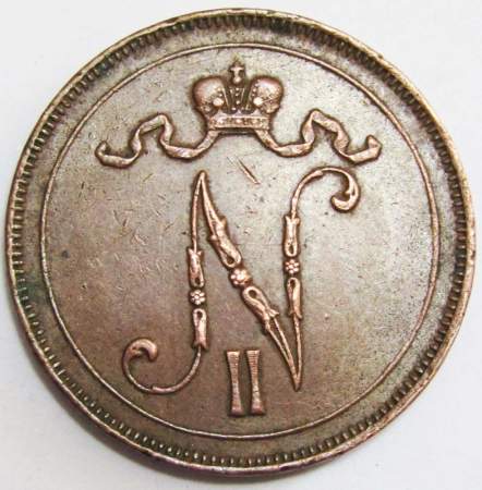 Монета 10 пенни 1916 г. для Финляндии (Николай II), арт 3