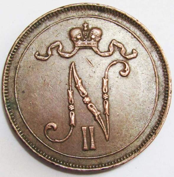 Монета 10 пенни 1916 г. для Финляндии (Николай II), арт 3