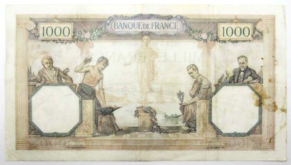 Банкнота 1000 франков 1931 года Франция
