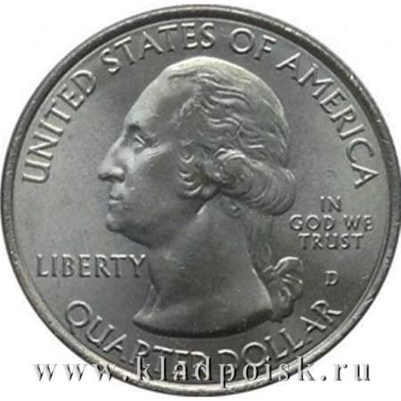 Монета 25 центов Национальный парк Денали, монетный двор D