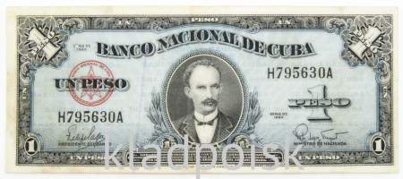 Банкнота 1 песо 1960 года Куба