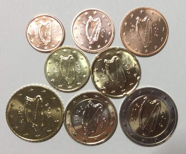 Годовой набор монет Евро Ирландия 2015, 8 монет