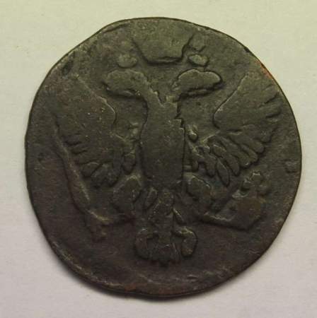 Монета 1 денга 1754 года, Российская Империя, Елизавета I