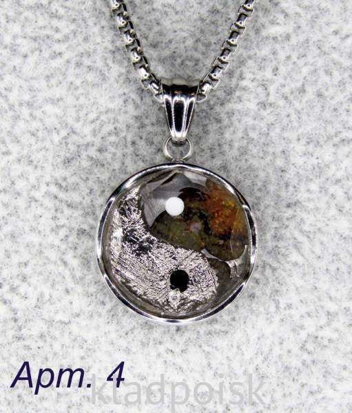 Кулон Инь-Янь с метеоритами Muonionalusta и Sericho, арт 4 Кулон Инь-Янь с метеоритами Muonionalusta и Sericho, арт 4