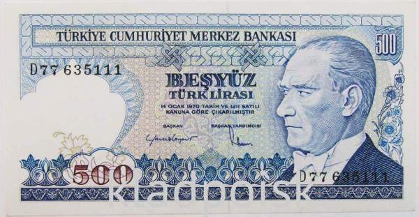 Банкнота 500 лир 1983-1984 гг. - Турция Банкнота 500 лир 1983-1984 гг. - Турция