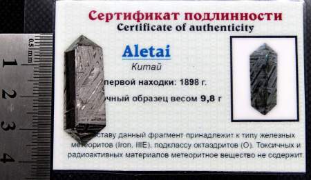 Ограненный осколок метеорита Aletai, арт 3