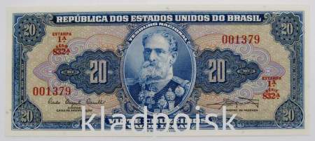 Банкнота Бразилия 20 крузейро 1961 года