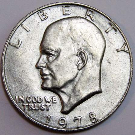 Монета 1 доллар США 1978 года (Доллар Эйзенхауэра или Лунный орёл) P, арт 2