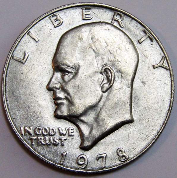 Монета 1 доллар США 1978 года (Доллар Эйзенхауэра или Лунный орёл) P, арт 2 Монета 1 доллар США 1978 года (Доллар Эйзенхауэра или Лунный орёл) P, арт 2