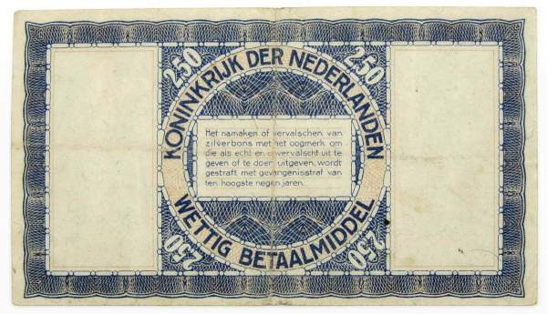 Банкнота 2 1/2 гульдена 1938 года Нидерланды, арт 3