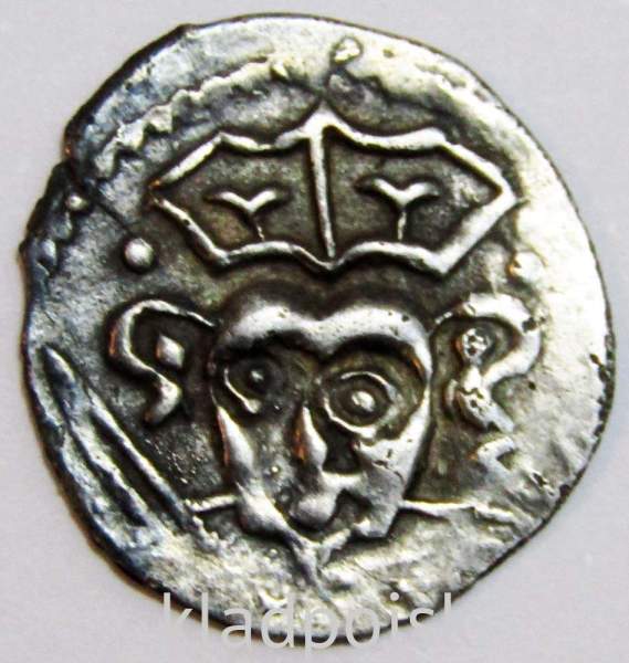 Денга Псковcкая, период самостоятельности, князь Довмонт/барс вправо, серебро, арт 6