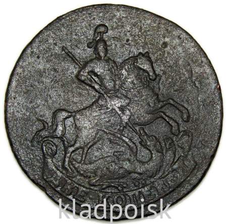 Монета 2 копейки 1757 года, Российская Империя, Елизавета I Монета 2 копейки 1757 года, Российская Империя, Елизавета I
