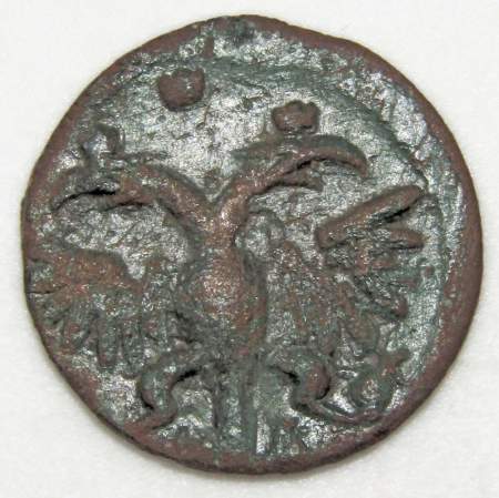 Монета полушка Российской Империи 1718 года (Петр I)