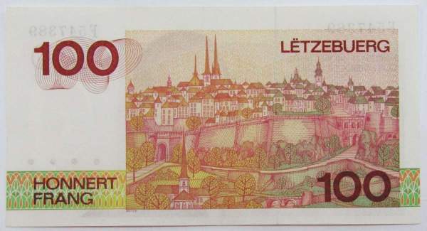 100 франков 1993 года Люксембург, арт 2 100 франков 1993 года Люксембург, арт 2