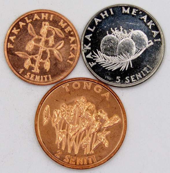 Набор монет Тонга 2002-2005 гг, 3 монеты