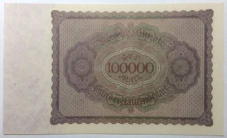 Банкнота 100000 марок 1923 года - Веймарская Республика