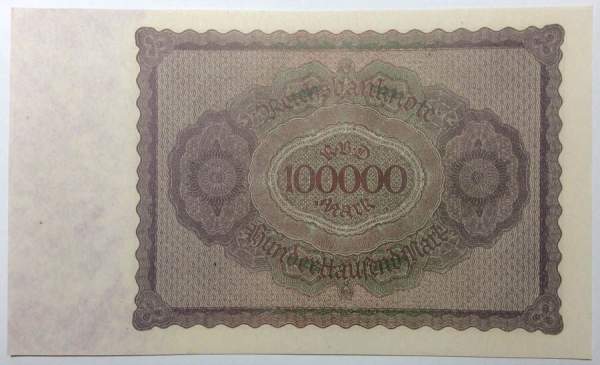 Банкнота 100000 марок 1923 года - Веймарская Республика