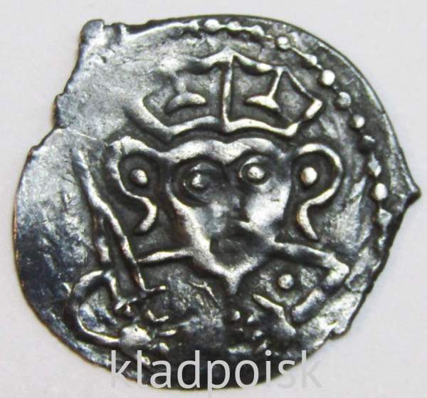 Денга Псковcкая, период самостоятельности, князь Довмонт/барс вправо, серебро, арт 11