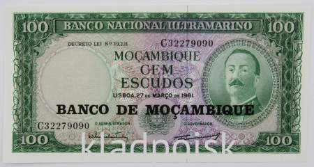 Банкнота Мозамбик 100 эскудо 1961 года, арт 3