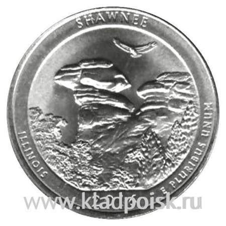 Монета 25 центов Национальный лес Шони (2016), монетный двор D